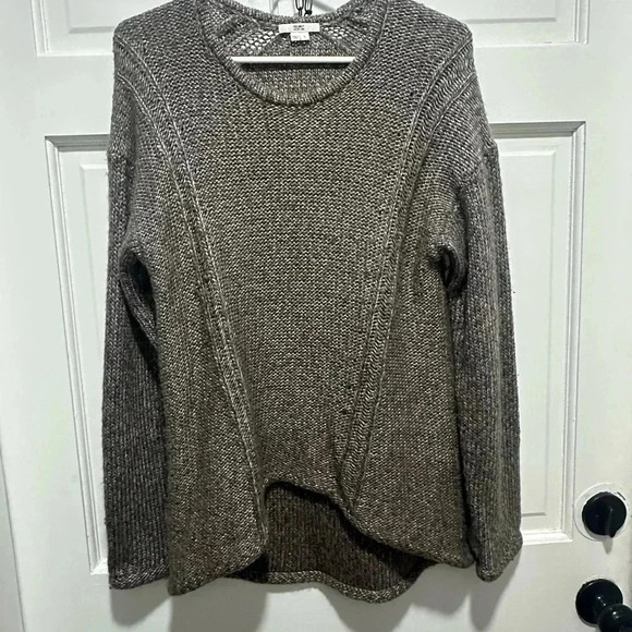 HELMUT LANG wool alpaca blend knit hi low sweater EUC Size Large - Picture 2 of 6